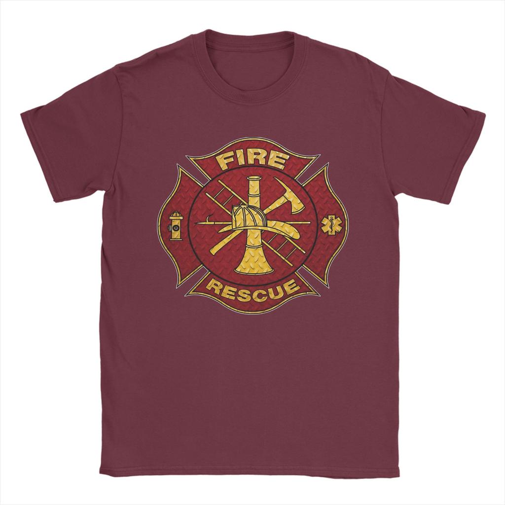 Harajuku T Shirt Fire Fighter Rescue Firefighter Cotton TShirts Tshirt for Unisex Beach Aesthetic Print Short Sleeve Top Tees
