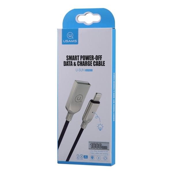 Usams Kabel Power-Off U-Sun Lightningniebieski/Blue 1,9M Ipysusb202 (Us-Sj170)