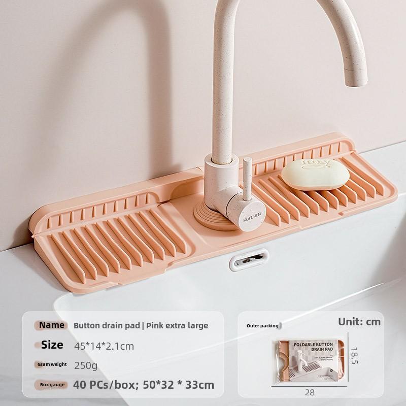 Anti-Slip Silicone Faucet Drain Mat Customizable Kitchen Sink Storage Solution