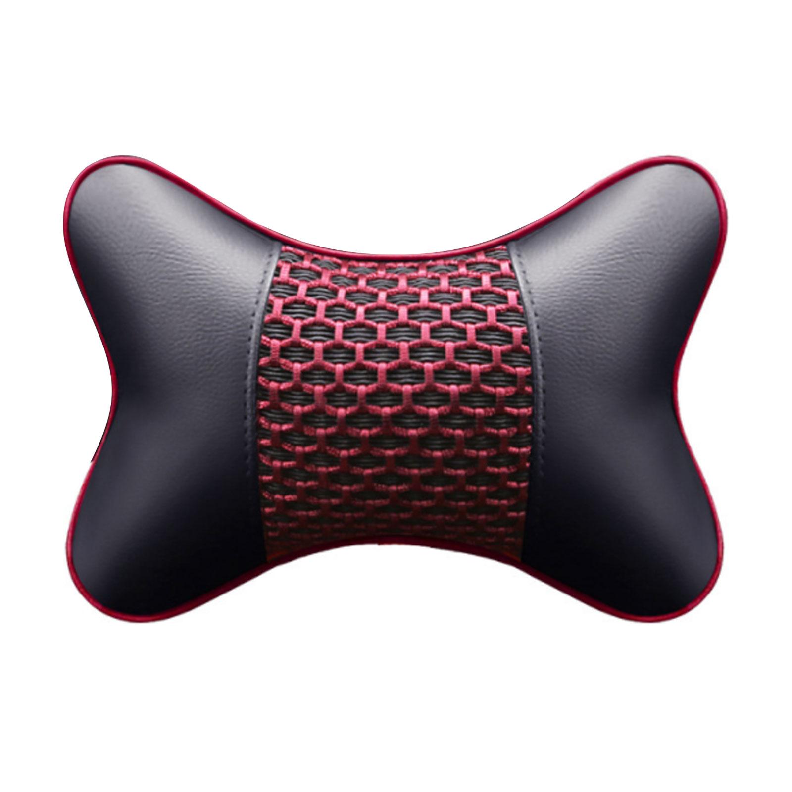 

Подушки для шеи автомобиля, двусторонние из искусственной кожи, 1 шт. в упаковке, подголовник для облегчения боли в голове, универсальный автомобильный наполнитель из волокна красный