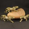 Pure Brass Leopard Retro Pure Brass Leopard Desktop Ornament Lucky Leopard Handicraft Ornament Wenwan Tea