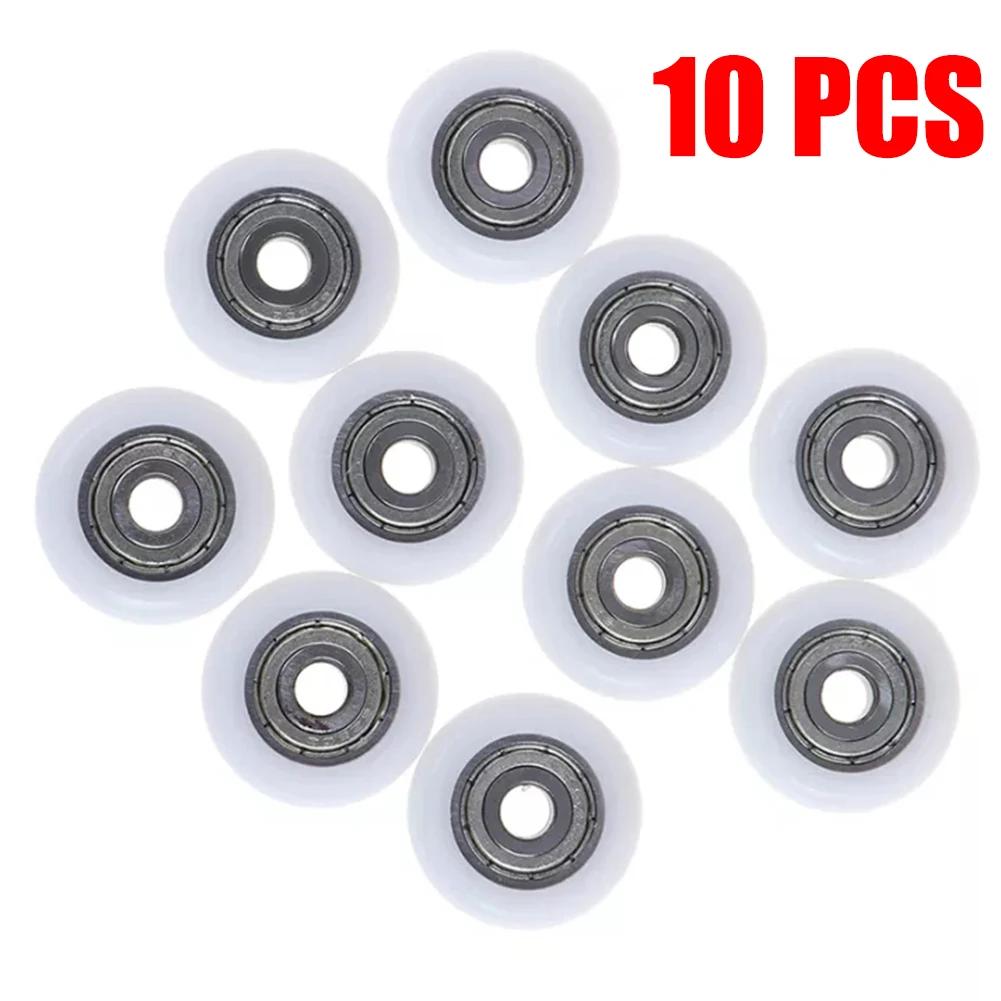 10Pc Shower Door Roller Runner Wheel Replacement White Shower Room Pulley 23mm Wheel Diameter For Household Shower Enclosures