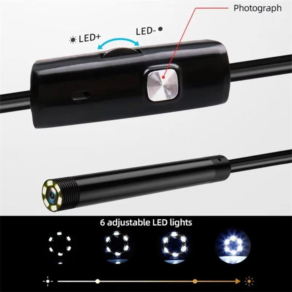 6 LED světel Typ-C Endoskopická kamera IP67 Vodotěsný Mini Endoskop Android Zařízení
