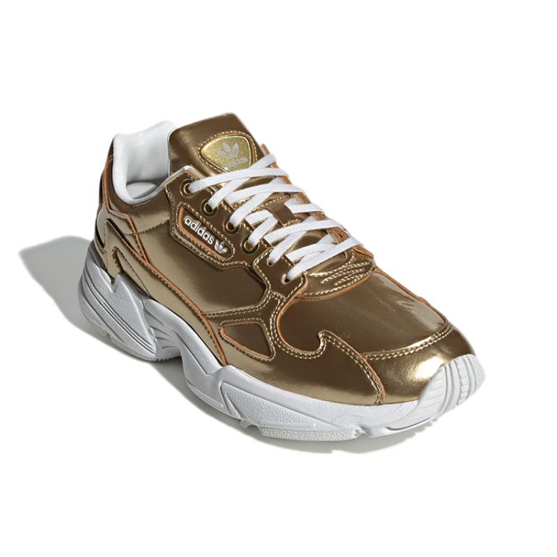 Adidas Falcon Gold Metallic Crystal White Women's Sneakers FV4318