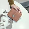 First-layer Cowhide Women's Folded Short Wallet Fashionable Authentic Leather Drawstring All-purpose Change Purse Thin Card Bag