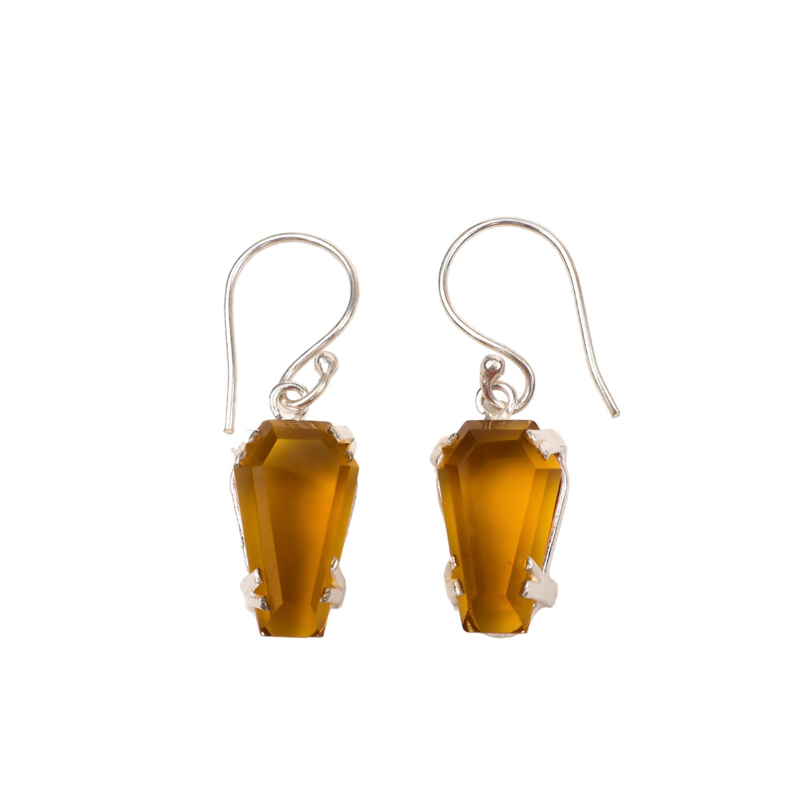 

Citrine Gemstone 925 Sterling Silver Gift Jewelry Handmade Women Earrings 1.45 EE-129-5