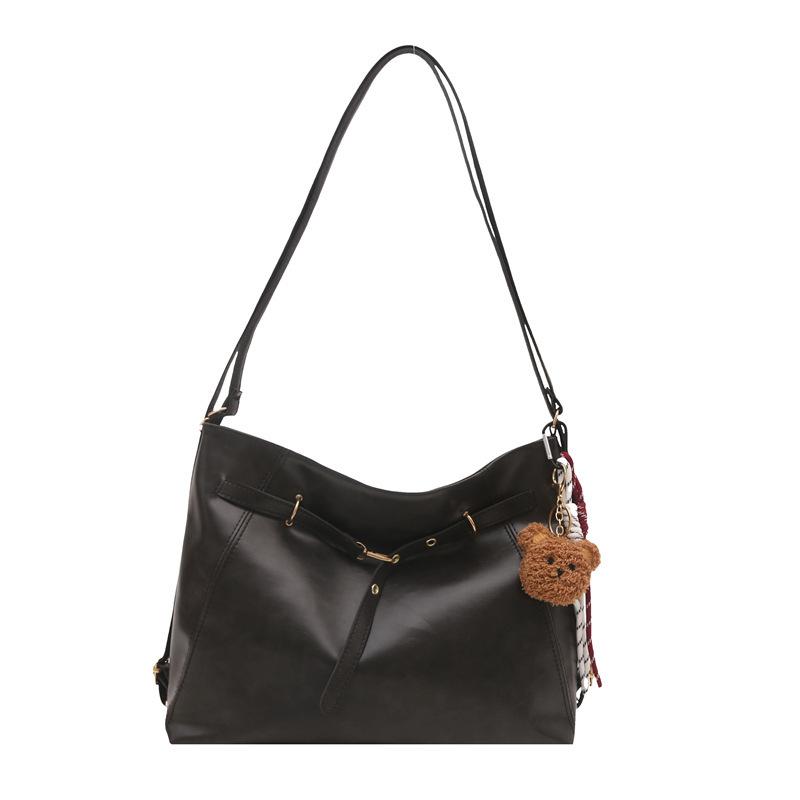 Retro Large-capacity Tote Bag, Trendy Double-shoulder Women's Bag, Fashionable and Casual Handbag, Simple and Versatile Underarm Bag