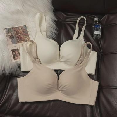 "Women's Seamless Adjustable No-Wire Bra - Enhances Chest, Supports Side Breasts, Comfortable, Japanese Design"