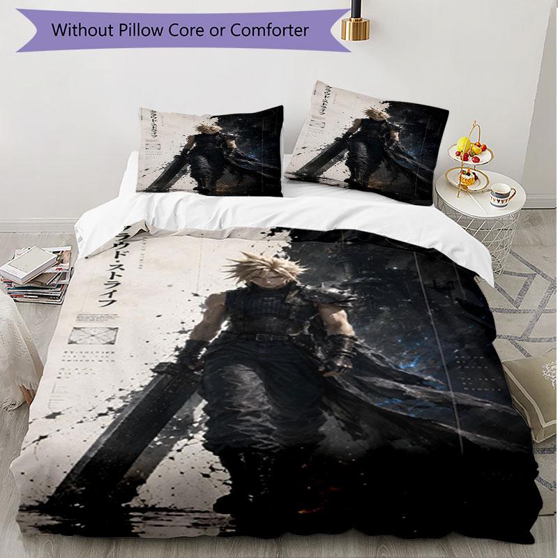 3pcs Duvet Cover Set (1*Duvet Cover + 2*Pillowcase, Without Core), Final Fantasy Print Soft All‑Season Bedding Set, Home Bedroom Decor Gift