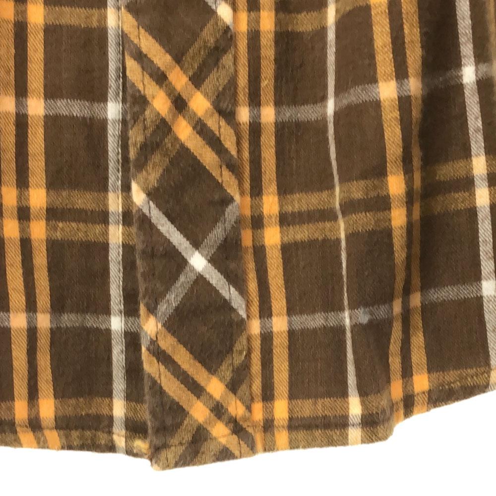 Lee 70s check 7 minutes sleeve Western shirt S Brown x yellow Old vintage Men's Used