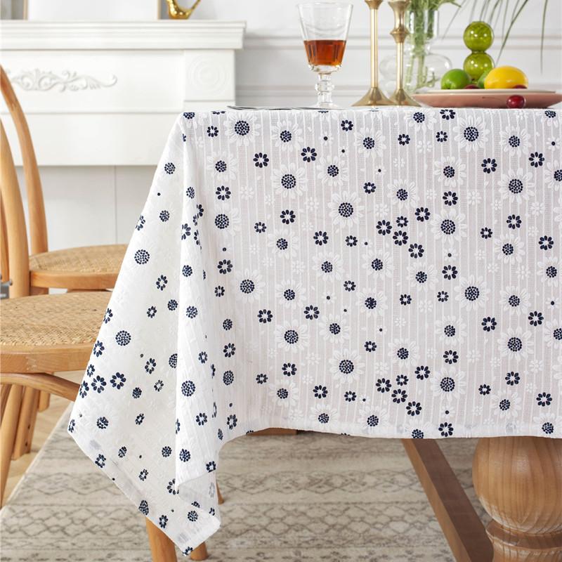 Pastoral Small Fresh Sunflower Cotton Jacquard Geometric Rectangular Tablecloth Coffee Table Dining Table Cloth Cover Towel