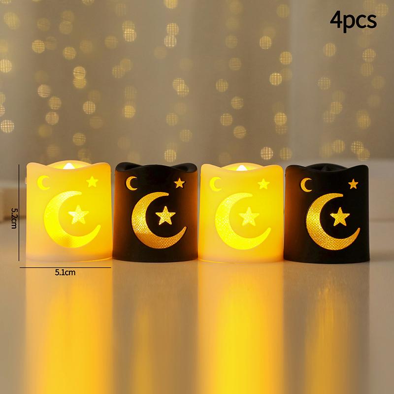 Ramadan Dekorationen Kerzenlampe 2026 Eid Mubarak HängeLaterne Muslimisches Geschenk Ornament Ramadan Mond und Sterne Nachtlicht