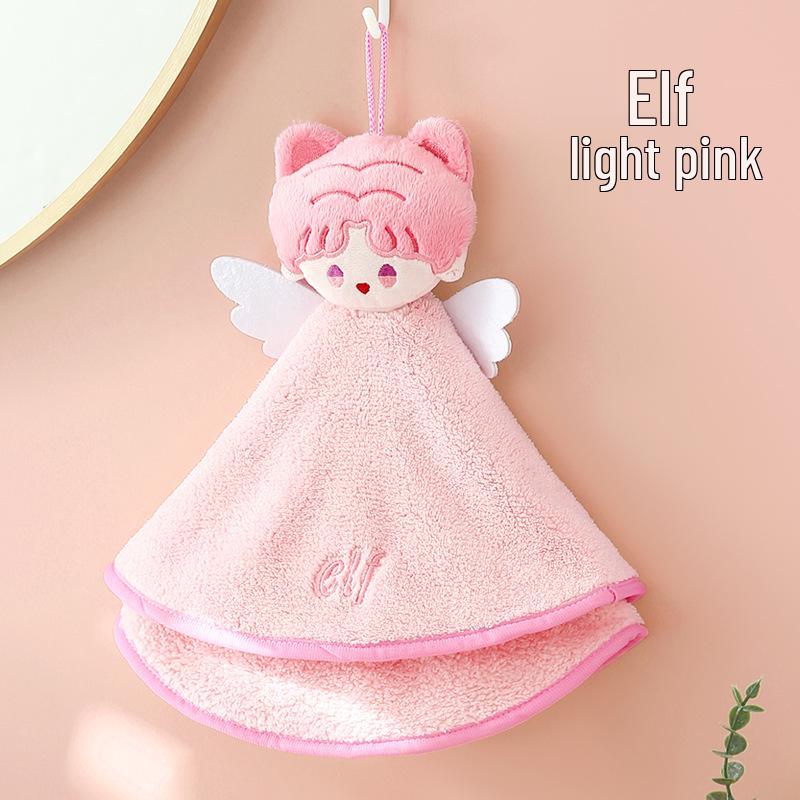 Thickened Coral Fleece Cartoon Animal Kids Hand Towel - Strong Absorption, No Shedding 29x30 cm