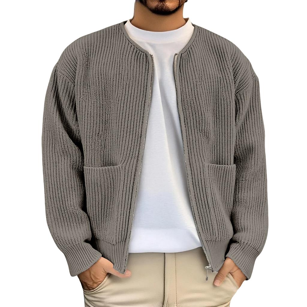 Men's Fashionable Round Neck Casual Lazy Cardigan