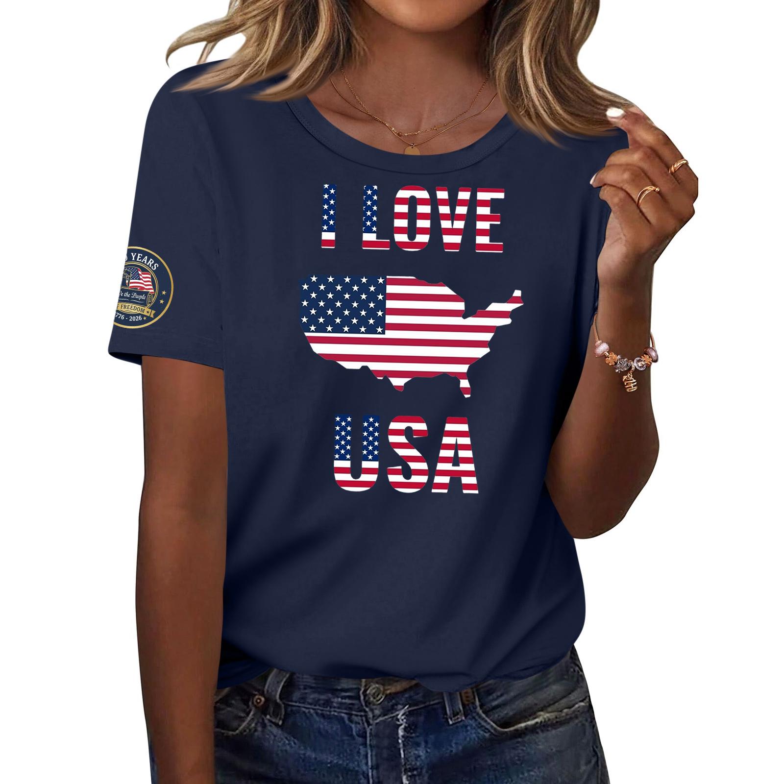 

Women s Fashion Casual Printed Short Sleeve Round Neck Pullover Tops XL Темно-синій