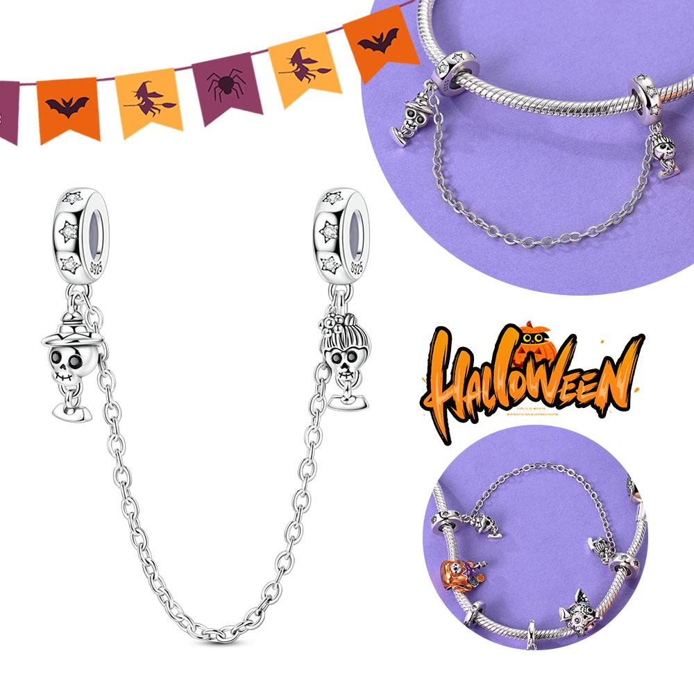 Halloween Party Copper Luminous Skeleton Coffin Pendant Beads Fit Charms Bracelet For Jewelry Making Women Gifts