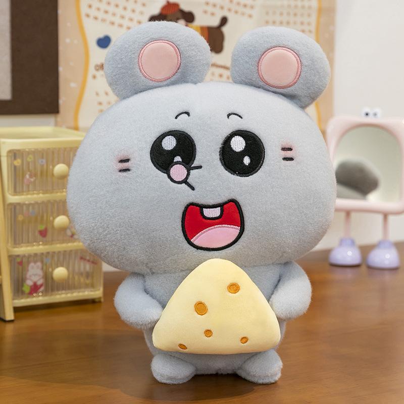

New Creative Cute Meiji and Rat Rice Jar Hug Series Children s Birthday Gift Cheese Rice Pillow 23 cm (0.16kg)