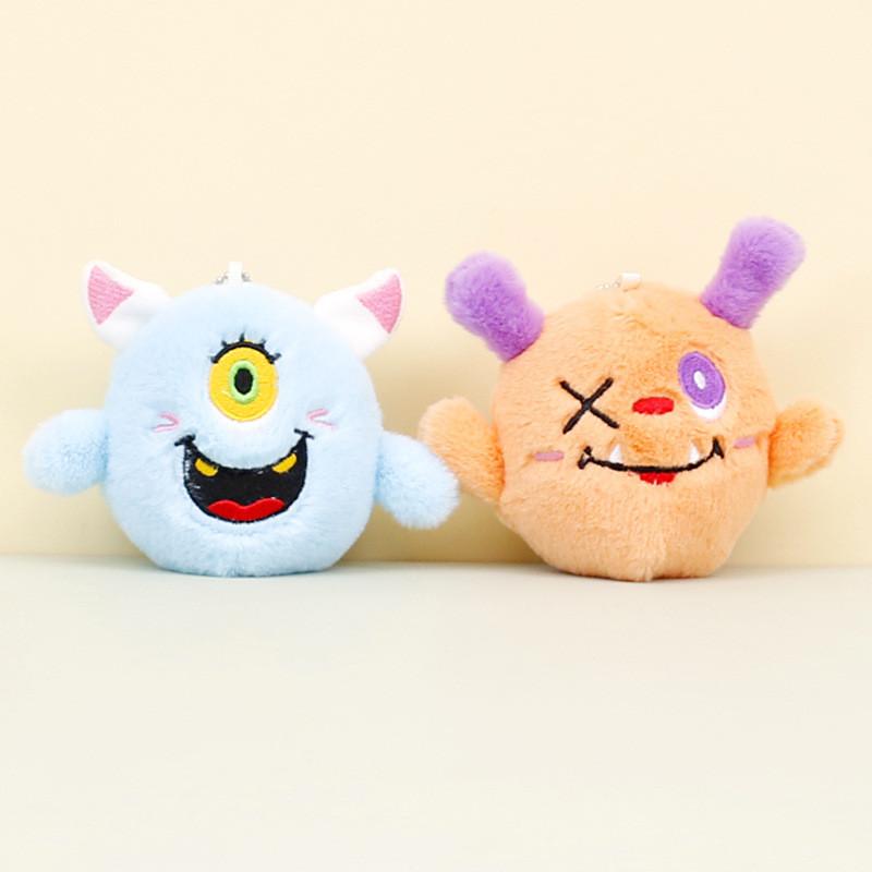 Adorable Monster Plush Keychain Soft Stuffed Toy Backpack Charms In Multiple Colors