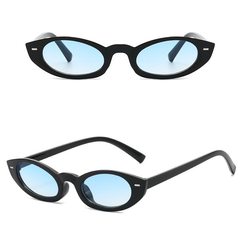 Retro Oval Cat-Eye Sunglasses – Vintage 90s Narrow Frame UV400 Fashion Eyewear for Women & Men