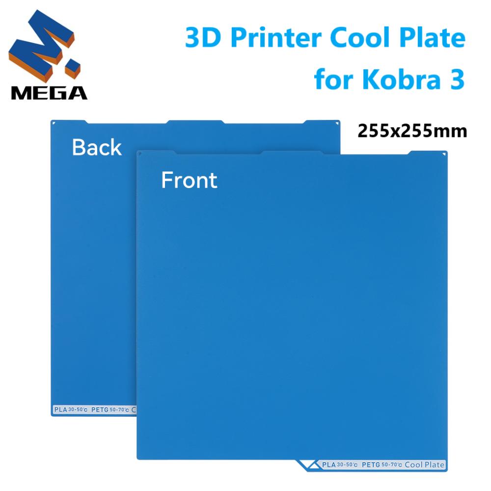 For Anycubic Kobra 3 Cool Plate Build Plate Double-Sided Plate Spring Steel Sheet 255x255mm Kobra 3 Heat Bed 3D Printer Part