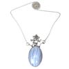 Lace Agate Pendant Blue Silver Jewelry 2.75" Gemstone Quartz Tanzanite