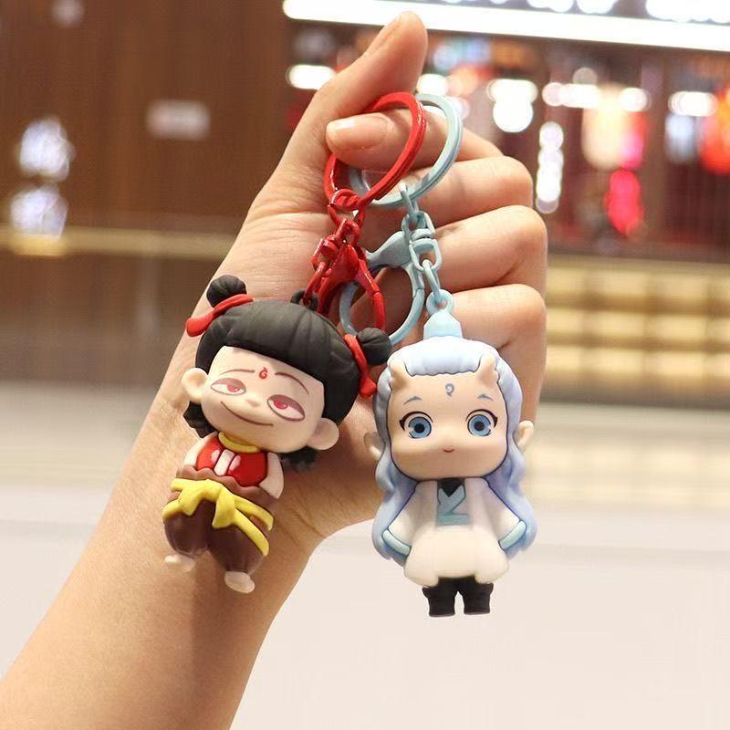 Nezha: Birth of the Demon Child 3D Keychain - Trendy Ao Bing Figurine Backpack Decoration Gift