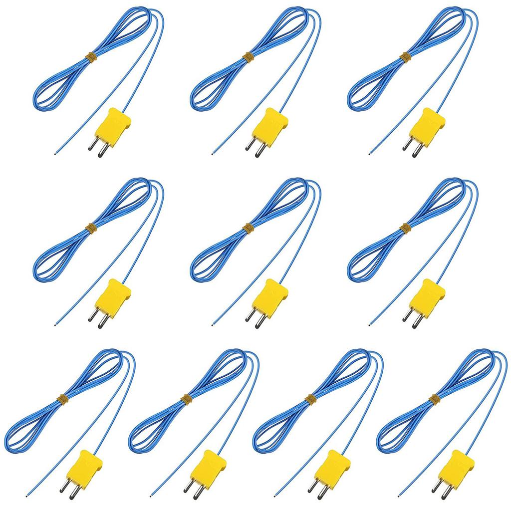 2025+ 10Pcs 2M K-Type Temperature Sensor Connector Probe Sensor Temperature Sensors Measure for Thermocouple Sensor and Meter