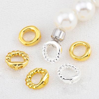 10pcs 20pcs Brass Twist End Bead Tip Double Holes Connector Rings End Cap Dia.5.3mm Necklace Bracelet Jewelry Making Accessories