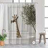 Giraffe Duschvorhang 180x180cm – Über die Wanne lugend, Waschmaschinenfest, 12 Haken Badezimmer dekorativer Duschvorhang
