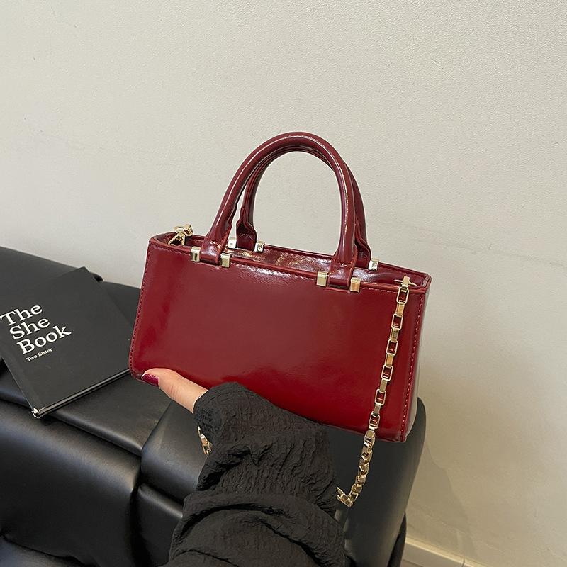 Spanish Women'S Bag Crimson Square Bag Texture Premium Mini Shoulder Messenger Handbag