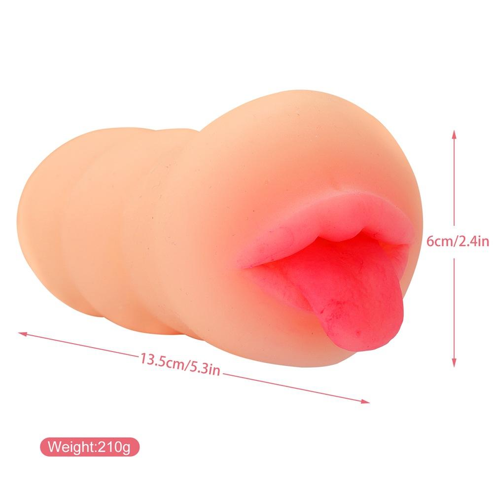 Realistischer männlicher Masturbator, interne 3D-strukturierte und holprige Tunnel, Deep Throat, Oralsex-Spielzeug, simulierte Vagina, Zunge, erotisches Spielzeug für Erwachsene für Männer