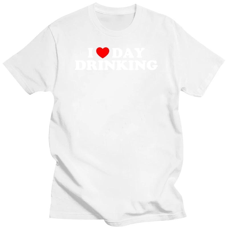 Funny I Love Day Drinking Heart BEER T Shirts Summer Style Graphic Cotton Streetwear Short Sleeve Family Friends Gifts T-shirt