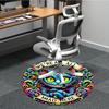 1pc Cat Mad Office Round Area Rug,  Mat Suitable For Office, Under Office Chairs Bedroom Living Room Home Decor, Room Deco