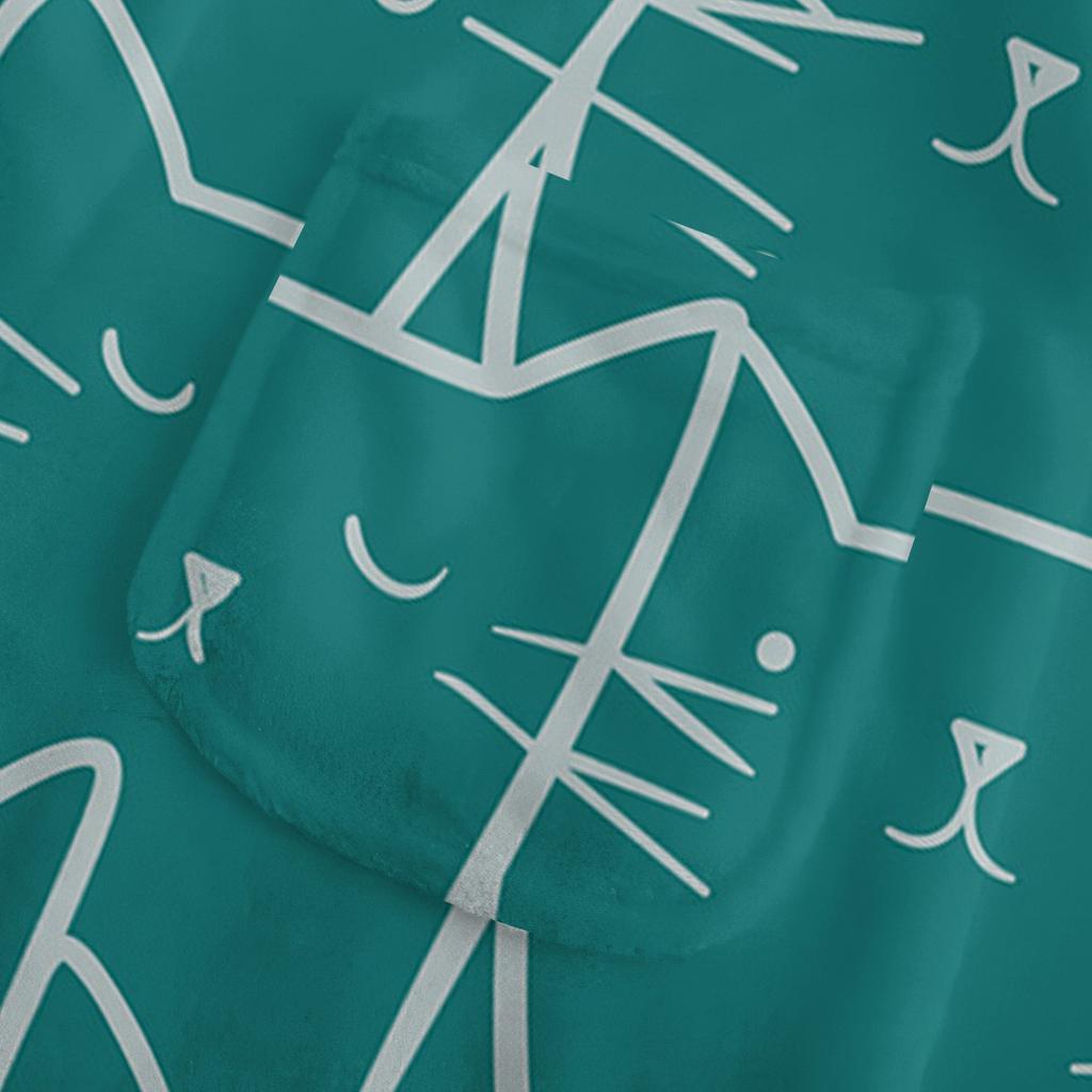 Children's Long Bathrobe Printed Flannel Pajamas