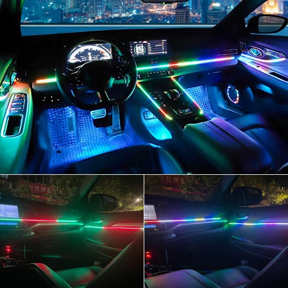 14 In 1 Car Symphony Ambient Light RGB LED Atmosphere Acrylic Strip Remote APP
