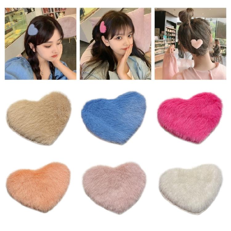 Plush Duckbill Heart Hairpin Birthday Spring Girl Headwear Party Hair Clip