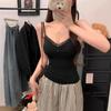 #Human cotton thin V-neck lace suspender women's spring and summer new inner holiday vest design sleeveless top