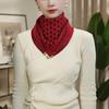 Elegant Women's Knitted Magnetic Buckle Triangle Scarf and Neck Warmer