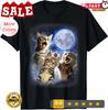 Drei Katzen Mond 3 Katzen - Wölfe Niedliches Kätzchen Lustige Katzen T-Shirt
