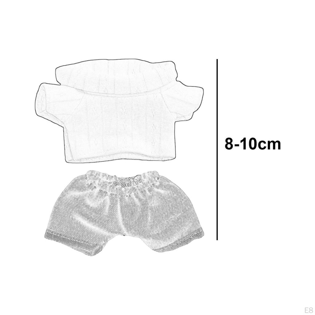 Koszulka dla lalki 17 cm ze spodniami, Odzież, Miękka, Ręcznie robiona odzież codzienna, Prezent urodzinowy