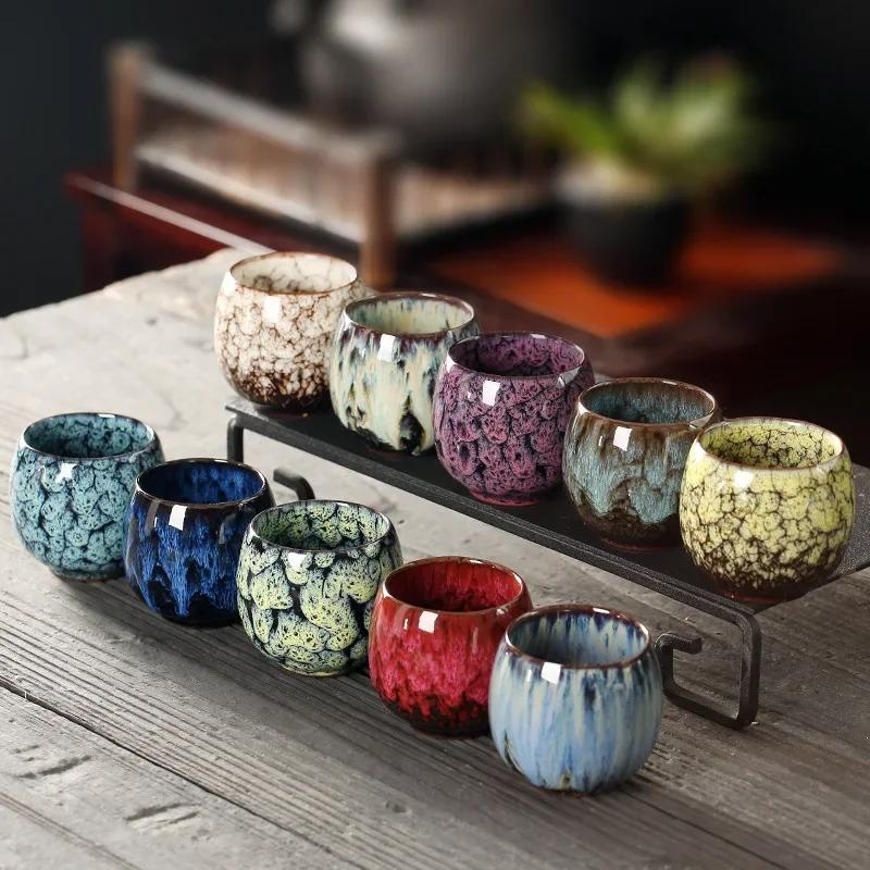 Creative Fashion Hand Drawn Latte Handle Retro Ceramic Coffee Cup