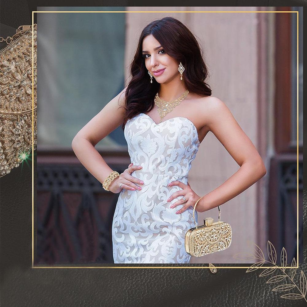 Rhinestone Jewelry Set Necklace Dangle Earrings for Wedding Prom Party