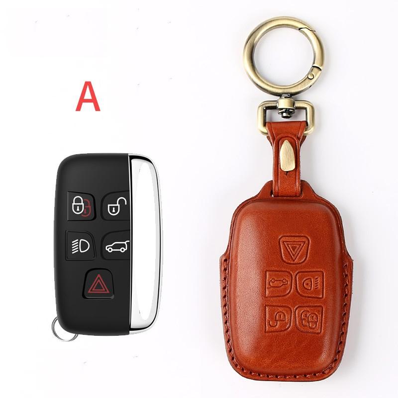 Interior Mouldings Handmade Leather Car Key Case Cover for Land Rover Range Rover Sport A9 Discovery 2 3 4 Sport For Jaguar XF A