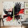 2pcs   Elegant Falcon Pattern Curtains Polyester Light Filtering Rod Pocket Design for Living Room Bedroom Office Machine Washabl