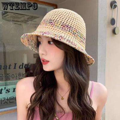 Cappello Parasole Lavorato a Maglia in Seta Ghiaccio per Donna Estate Outdoor Viaggio Cappello Protezione Solare Vuoto Traspirante