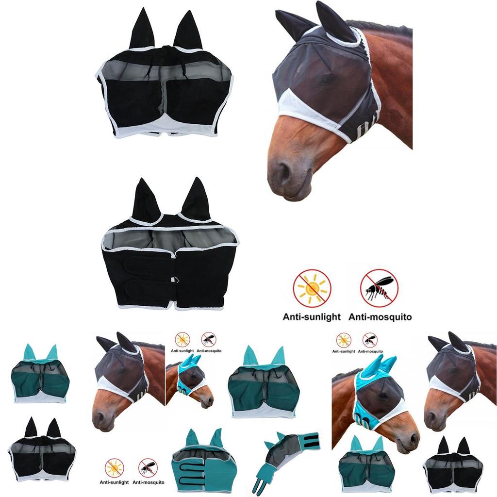 Mückenschutz-Pferdekopfmaske mit atmungsaktivem Netz und Klettverschluss für optimalen Schutz