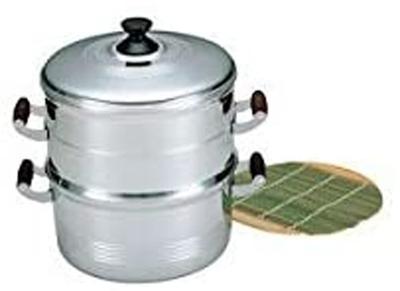 Hokuriku Aluminium Dampfgarer Set, 30cm [Nur für Gasherde], Leichter DX Chosei Dampfgarer, Einlagig, mit Bambusrost, Hergestellt in Japan