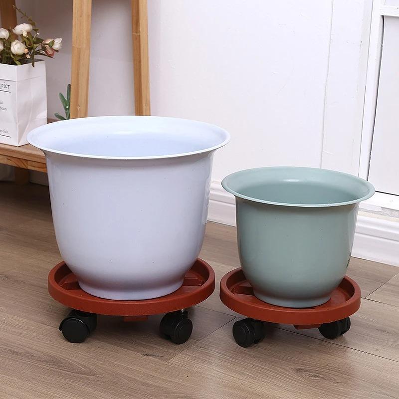 Removable Plant Stand Flower Pot Tray With Universal Wheel Heavy Rolling Flower Pot Rack Indoor And Outdoor Balcony