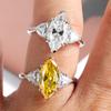 3 Carat Marquise Cut Full Moissanite Engagement Ring for Women   Copper3 Stones Diamond Wedding Bands Fine Jewelry