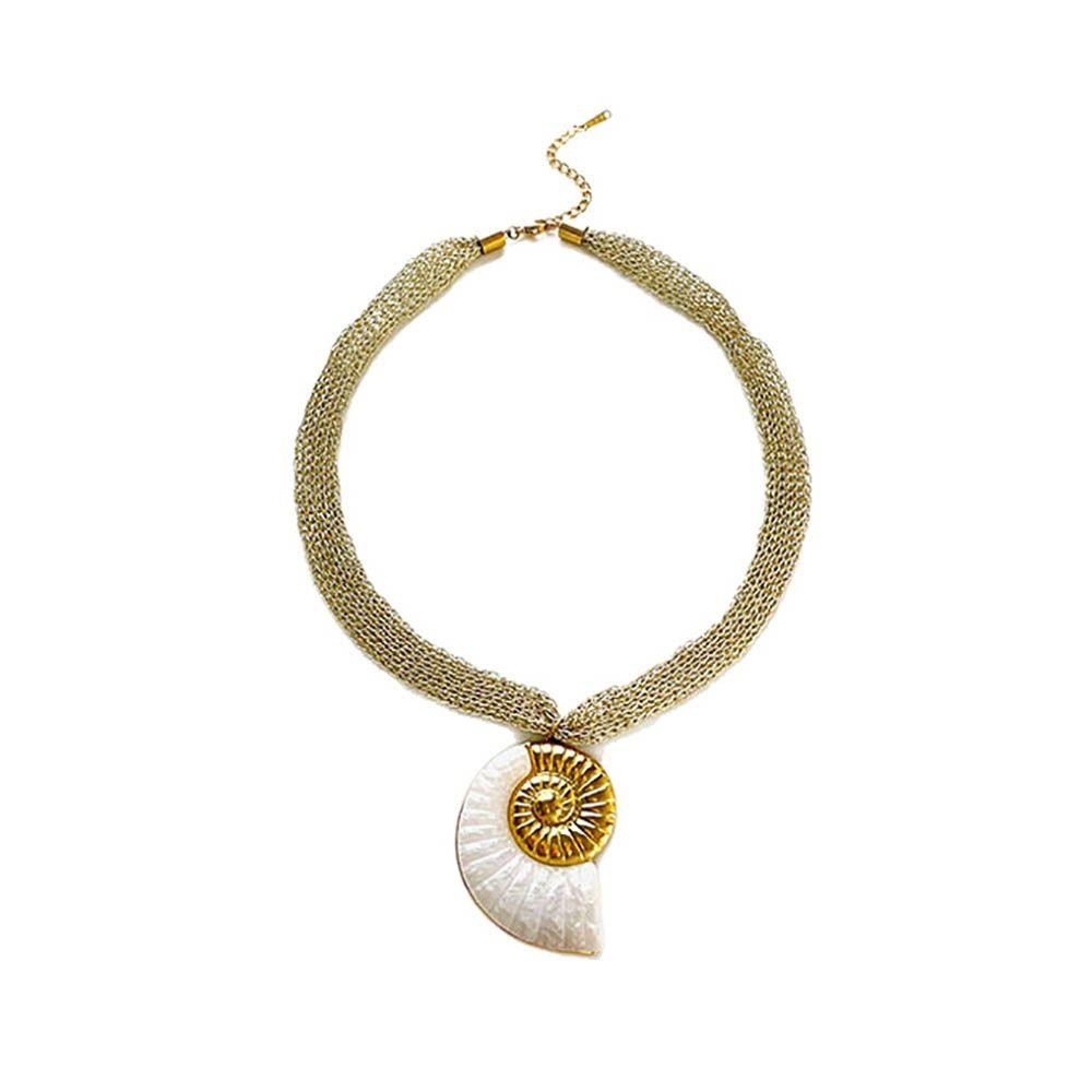 Fashion Geometric Woven Necklace Shell Bohemian Style Clavicle Chain Rope Woven adjustable Choker Necklace